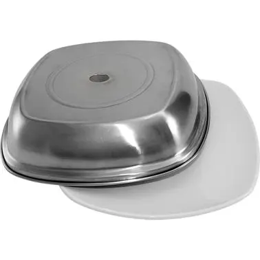 International Tableware Holloware Plate Cover SS Square/ Fits QP-9 Plate, Polished Silver, ISS-QP9-PC