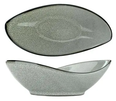 International Tableware Luna Stoneware Ash Bowl (7oz), Ash Ebony Trim and Speckles, Quantity: 24 pieces, LU-43-AS