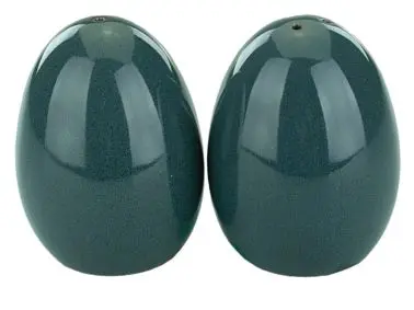 International Tableware Luna Stoneware Midnight Blue Salt & Pepper set, Midnight Blue Carbon Black Trim and Speckles, ...