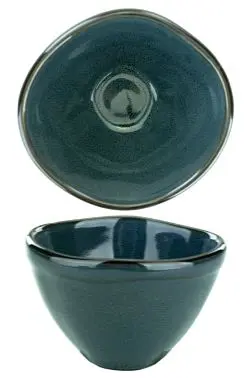International Tableware Luna Stoneware Midnight Blue Sauce Dish (3oz), Midnight Blue Black Trim and Speckles, Quantity: 36...