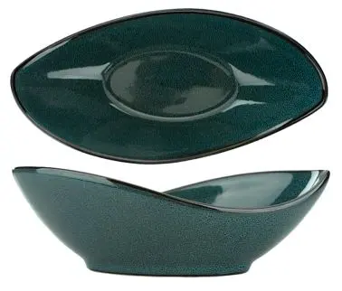 International Tableware Luna Stoneware Midnight Blue Bowl (14oz), Midnight Blue Black Trim and Speckles, Quantity: 12 piec...