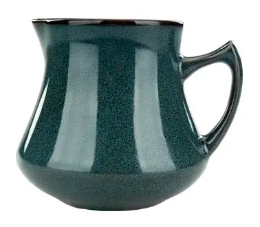 International Tableware Luna Stoneware Midnight Navy Blue Creamer (4oz), Midnight Blue Matte Black Trim and Speckles, Quan...