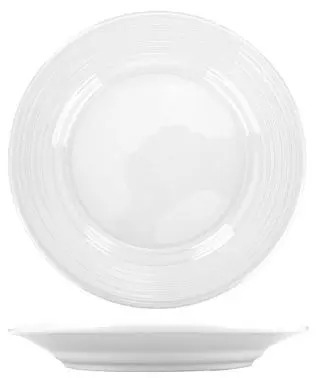 International Tableware Marzano Porcelain Plate 9", Bright Ivory, Quantity: 24 pieces, MZ-8