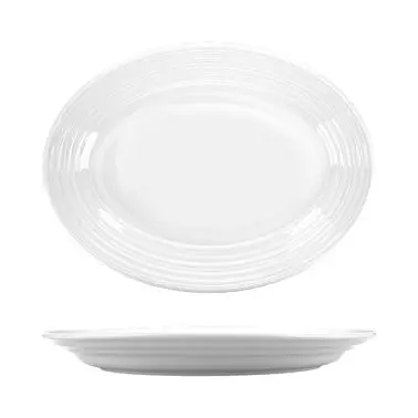 International Tableware Marzano Porcelain Platter 14-1/2" x 10-3/4", Bright White, Quantity: 6 pieces, MZ-51