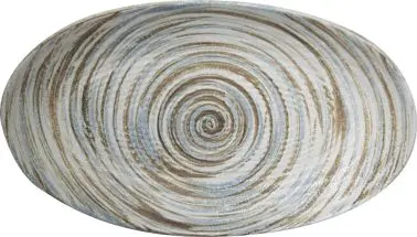 International Tableware Moroccan Porcelain Cream Blue & Brown Oval Platter 11", Cream Soft Blue & Brown Swirl...