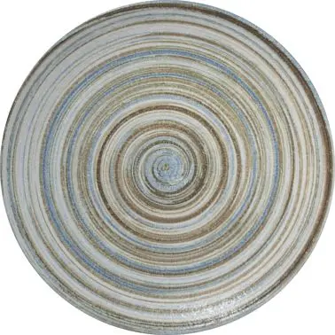 International Tableware Moroccan Porcelain Cream Navy Blue & Brown Plate 7", Cream Soft Blue & Brown Swirls, ...
