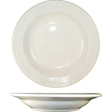 International Tableware Newport Stoneware Deep Rim Soup Bowl (12oz), American Bright White (Ivory, Eggshell, Cream), Quant...