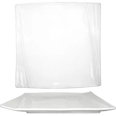 International Tableware Pacific Porcelain Square Plate 10", Bright White, Quantity: 12 pieces, PC-10