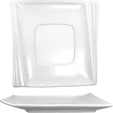 International Tableware Pacific Porcelain Square Saucer 6", Bright Bright White, Quantity: 24 pieces, PC-2