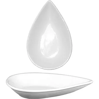 International Tableware Pacific Porcelain Tear Drop Bowl (12oz), Bright White, Quantity: 24 pieces, FAW-88