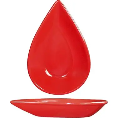 International Tableware Pacific Stoneware Crimson Red Tear Drop Bowl (3oz), Red, Quantity: 48 pieces, FAW-55-CR