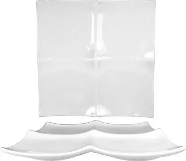 International Tableware Paragon Porcelain 4 Section Plate 10", Bright Bright White, Quantity: 12 pieces, PA-410