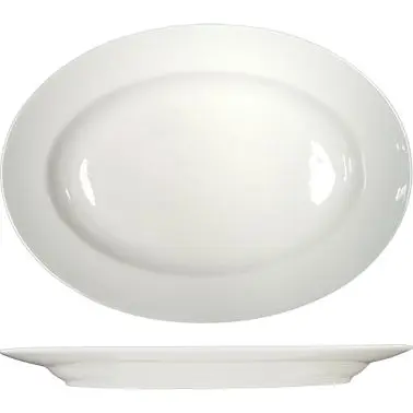 International Tableware Phoenix Bone China Platter 14-1/4" x 10-1/4", Bone China, Quantity: 6 pieces, PH-14