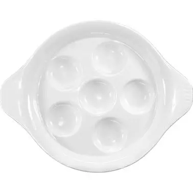 International Tableware Porcelain Escargot Dish 8-1/4", Bright White, Quantity: 36 pieces, ESC-85