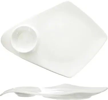International Tableware Porcelain Kite Plate well 16", Bright Snow White, Quantity: 6 pieces, KT-160