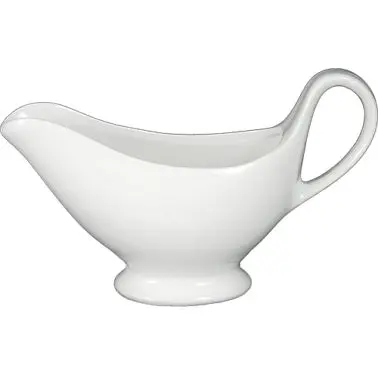 International Tableware Porcelain Sauce Boat (12oz), Bright Cream, Quantity: 24 pieces, SB-8-EW