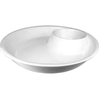 International Tableware Porcelain Serving Plate Side Well 10" (6oz), Bright White, Quantity: 6 pieces, FA-441