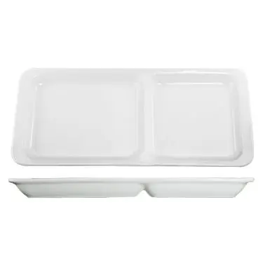 International Tableware Porcelain Side & Sandwich Plate 14-1/2" X 6-5/8", Bright Snow White, Quantity: 6 pie...