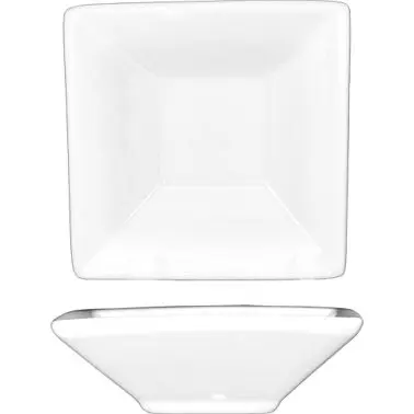 International Tableware Porcelain Square Dish (7oz), Bright Bright White, Quantity: 36 pieces, FA-7