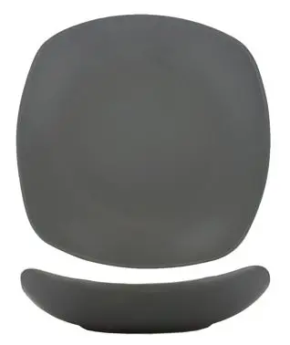 International Tableware Quad Porcelain Matte Grey Square Soup Plate 8-1/2" (16oz), Matte Grey, Quantity: 24 pieces, Q...