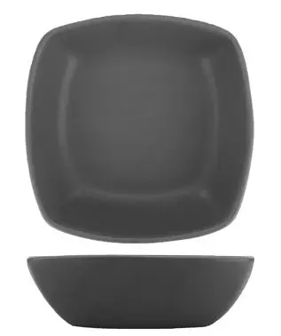 International Tableware Quad Porcelain Matte Grey Square Bowl (28oz), Matte Grey, Quantity: 12 pieces, QP-33-MG