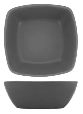 International Tableware Quad Porcelain Matte Grey Square Bowl (18oz), Matte Grey, Quantity: 24 pieces, QP-32-MG