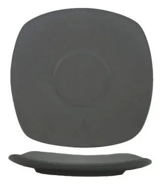 International Tableware Quad Porcelain Matte Grey Square Saucer 5-3/4", Matte Grey, Quantity: 36 pieces, QP-2-MG
