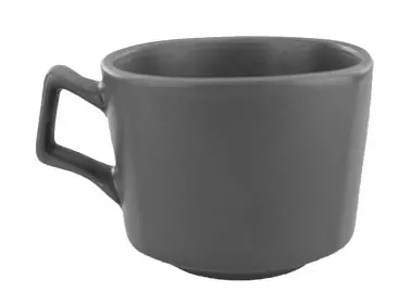International Tableware Quad Porcelain Matte Grey Square Cup (8oz), Matte Grey, Quantity: 36 pieces, QP-23-MG