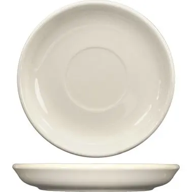 International Tableware Roma Stoneware Latte Saucer 6-1/8", American Bright White (Ivory, Eggshell, Cream), Quantity:...