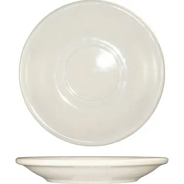 International Tableware Roma Stoneware .D. Saucer 5-1/8", American Ivory (Ivory, Eggshell, Cream), Quantity: 36 piece...
