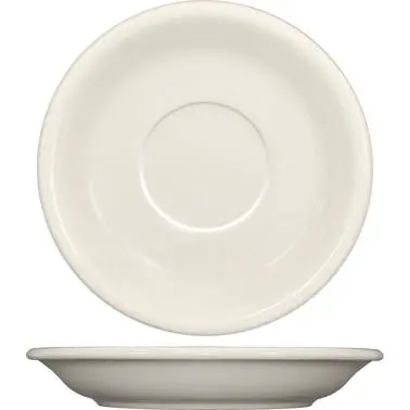 International Tableware Roma Stoneware Saucer 6-1/4", American Off-White (Ivory, Eggshell, Cream), Quantity: 36 piece...