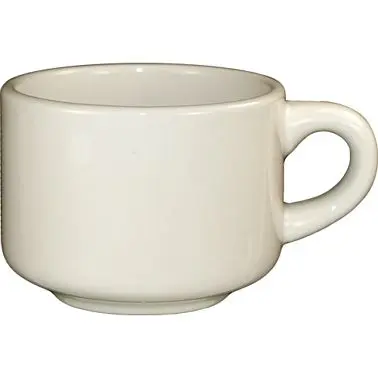 International Tableware Roma Stoneware Stacking Cup (7oz), American White (Ivory, Eggshell, Cream), Quantity: 36 pieces, R...