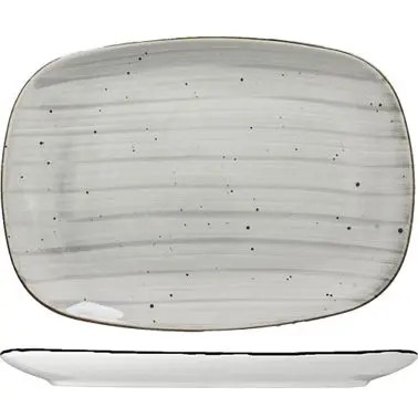 International Tableware Rotana Stoneware Stone Platter 12" x 9", Stone Earth Tone Colors, Quantity: 12 pieces, R...