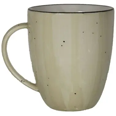 International Tableware Rotana Stoneware Wheat Tall Cup (8.5oz), Wheat Brown Trim and Speckles, Quantity: 36 pieces, RT-1-WH