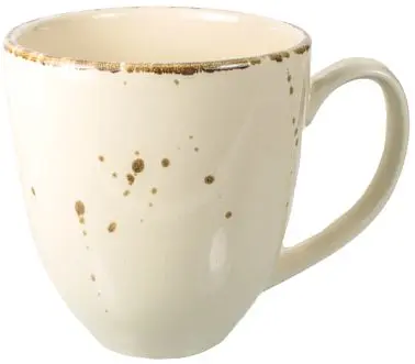 International Tableware Savannah Stoneware Khaki Bistro Mug (15oz), Khaki Walnut Trim and Speckles, Quantity: 12 pieces, 8...