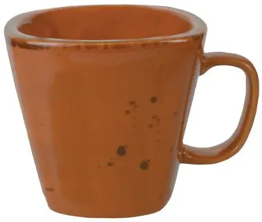 International Tableware Savannah Stoneware Terracotta Cup (8oz), Terracotta Matte Black Trim and Speckles, Quantity: 12 pi...