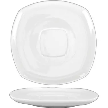 International Tableware Slope Porcelain Saucer 6-1/4", Bright White, Quantity: 36 pieces, SP-2