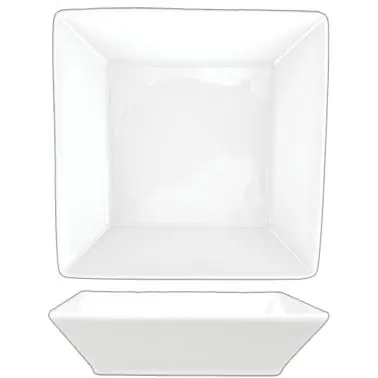 International Tableware Slope Porcelain Square Bowl (46oz), Bright Ivory, Quantity: 24 pieces, SP-88