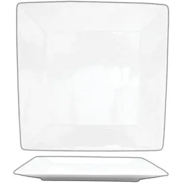International Tableware Slope Porcelain Square Plate 8", Bright Snow White, Quantity: 24 pieces, SP-8