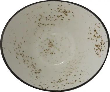 International Tableware Splash Stoneware Crème Dark Brown Oval Bowl (7oz), Crème Dark Brown Trim and Speckles, Quantity:...