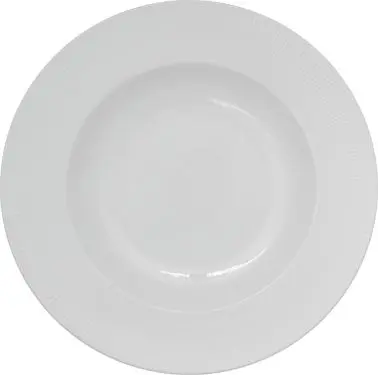 International Tableware Sunburst Porcelain 2" Wide Rim Pasta Bowl (14.5oz), Bright Snow White, Quantity: 6 pieces, SB...