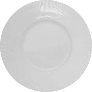 International Tableware Sunburst Porcelain 2" Wide Rim Plate 9", Bright Ivory, Quantity: 24 pieces, SB-88