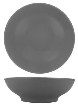 International Tableware Torino Porcelain Matte Grey CoupeBowl (20oz), Matte Grey, Quantity: 12 pieces, TN-207-MG