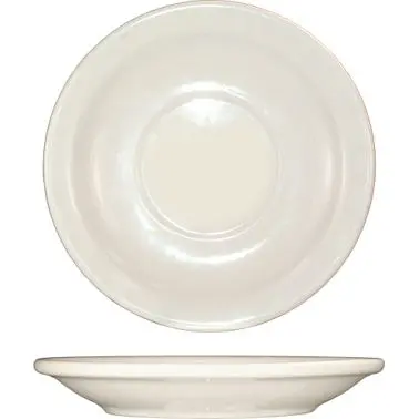 International Tableware Valencia Stoneware Saucer 5-1/2", American Pure White (Ivory, Eggshell, Cream), Quantity: 36 ...