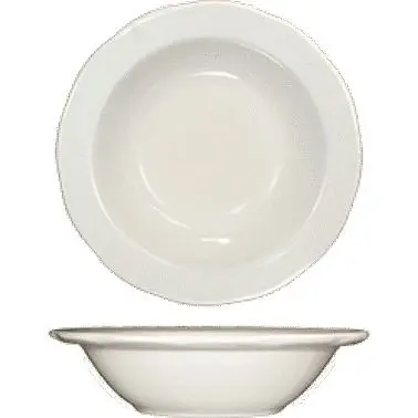 International Tableware Victoria Stoneware Grapefruit Bowl (8oz), American Pure White (Ivory, Eggshell, Cream), Quantity: ...