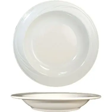 International Tableware York Stoneware Deep Rim Soup (16oz), American Ivory (Ivory, Eggshell, Cream), Quantity: 12 pieces,...