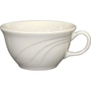 International Tableware York Stoneware Low Cup (6.5oz), American White (Ivory, Eggshell, Cream), Quantity: 12 pieces, Y-23