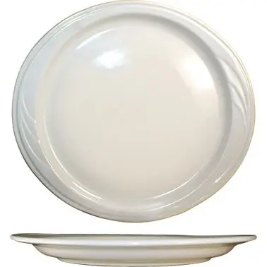 International Tableware York Stoneware Platter 10-7/8" x 10", American White (Ivory, Eggshell, Cream), Quantity:...