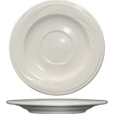 International Tableware York Stoneware Saucer 5-3/4", American Ivory (Ivory, Eggshell, Cream), Quantity: 36 pieces, Y-2