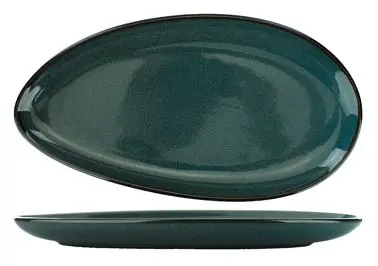 International Textured Tableware Luna Stoneware Midnight Blue Platter 12-1/2" x 6-1/2", Midnight Blue Midnight B...